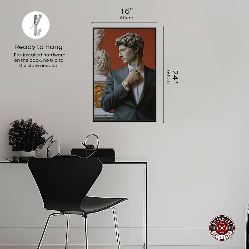 Notoriart Sculpture With Style Framed Men Style 1 Piece Canvas Wall Art