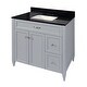 preview thumbnail 103 of 109, Vail 37" Bathroom Vanity with Cultured Marble Top Sink w/ Backsplash in White with White Basin