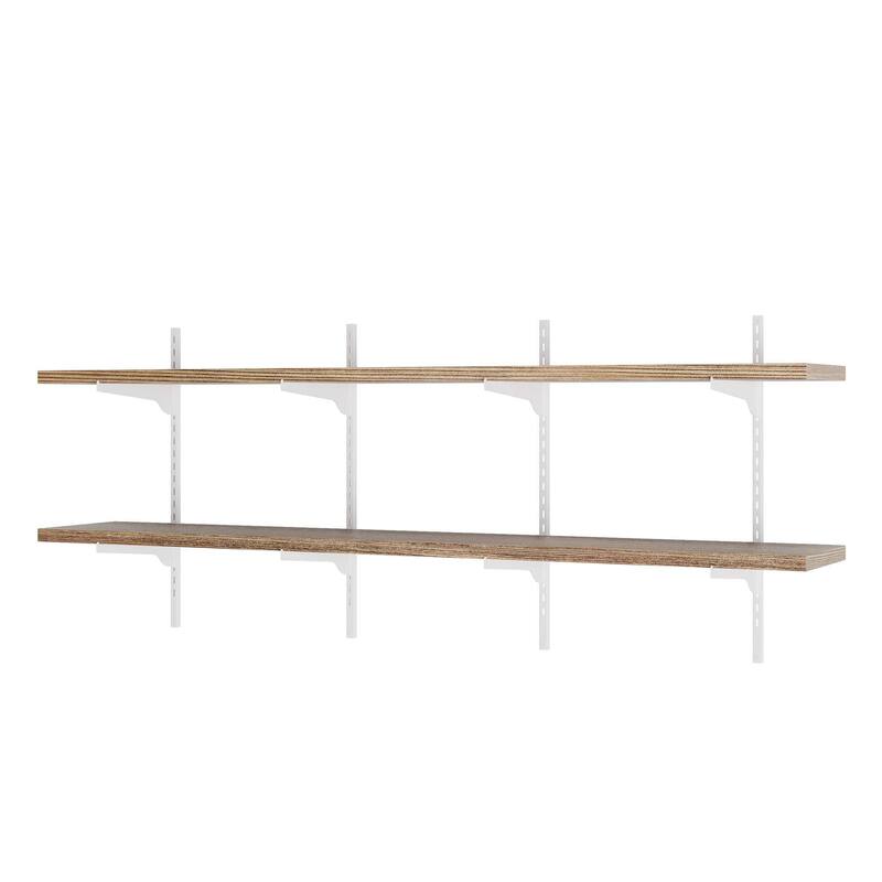 Wallniture Turin 60" Floating Wall Shelf with Adjustable Brackets, Hanging Shelves, Wall Mounted, Boho Decor, Wood, Tier Options