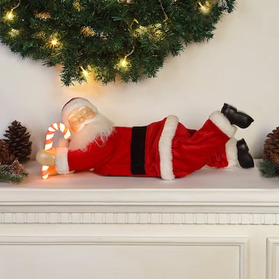 19.25" Animated Sleeping Santa