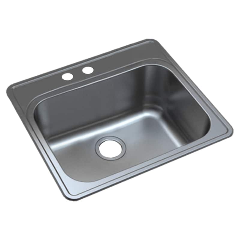 Transolid Meridian Stainless Steel 25-in x 22-in x 12-in Laundry Sink