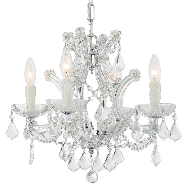 slide 2 of 6, Maria Theresa 4 Light Clear Crystal Chrome Mini Chandelier - 16.5'' W x 15'' H 16.5'' W x 15'' H