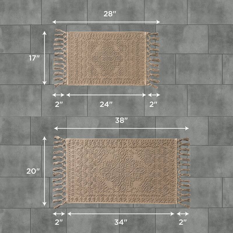 French Connection Nellore Fringe Cotton Bath Rug