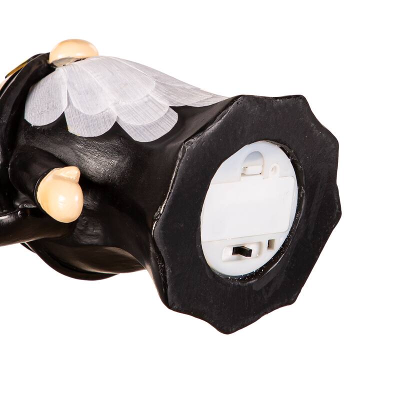 8.75" LED Resin Gnome with Witch Hat Tabletop Decor