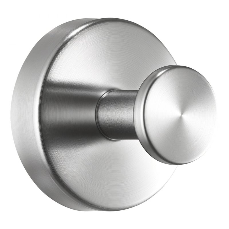 2-Pack Brushed Nickel Stainless Steel Suction Cup Hooks for Bathroom Organizer No Drill Needed - 2.36 x 2.36 x 1.85 in
