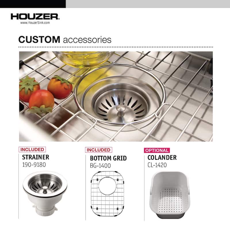 Houzer CS-1407-C Club 13-5/8" Undermount Single Basin Stainless Steel