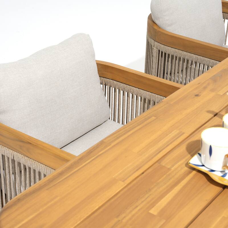 Outdoor 7-Piece Solid Wood Dining Set