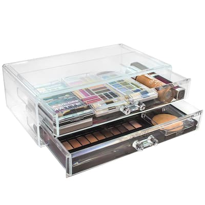 Sorbus Stackable Acrylic Drawers - Clear Storage Drawers for Organizing Make up Palettes, Bathroom Supplies, and More
