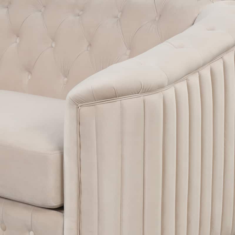 Velvet Sofa Chair with Tufted Back