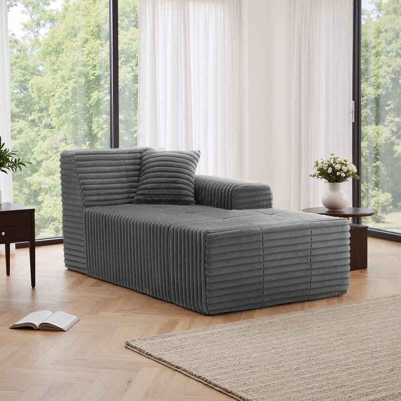 Plush Oversized L-Shape Chaise Lounge