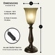 preview thumbnail 8 of 6, Bronze Table Lamp with Alabaster Glass Shade