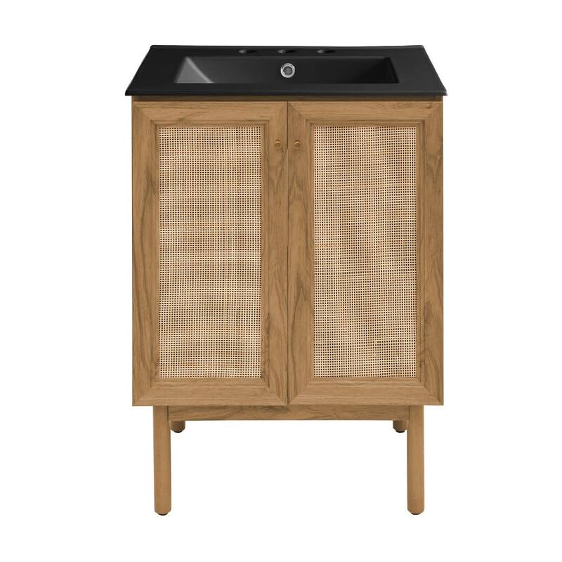 Swiss Madison SM-BV662-3MB Classe 32" Free Standing Single Basin - Golden Oak / Matte Black - Oak Finish