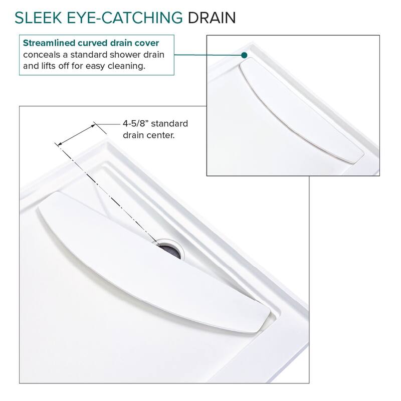 Transolid FSL4834L 48" x 34" Rectangular Shower Base with Single