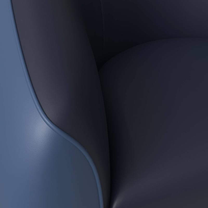 Single-Seater Sofa Armchair Upholstered in Vegan Leather with Metal Legs Opula Series by LeisureMod
