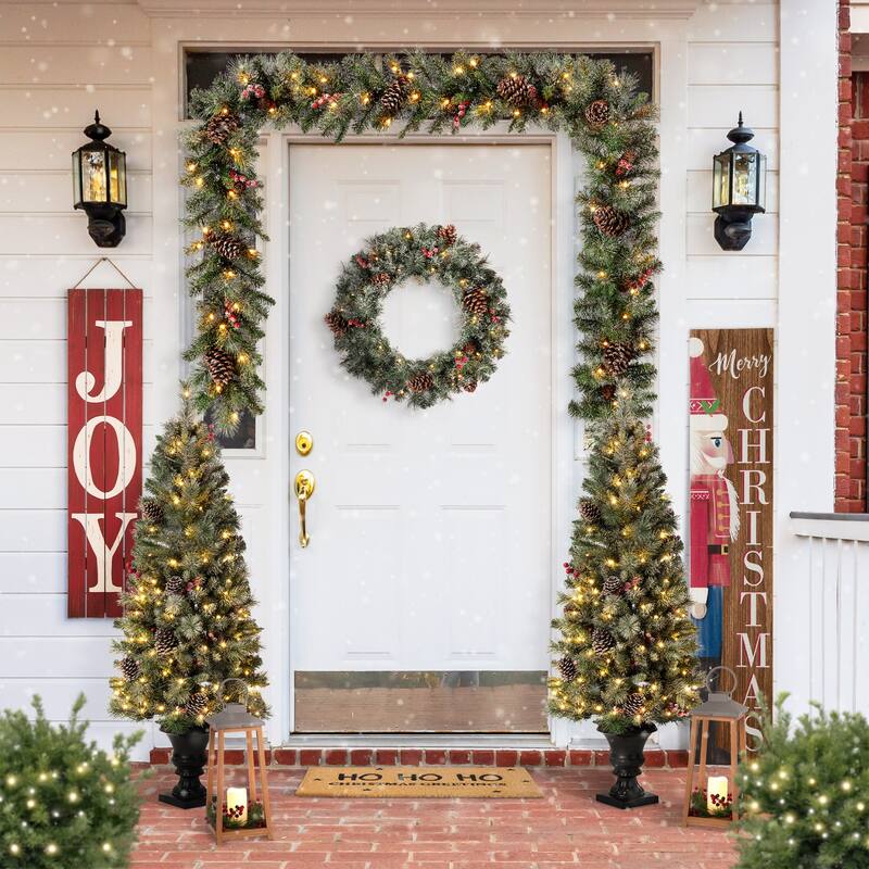 Glitzhome Wooden Christmas Nutcracker "PEACE" Porch Sign