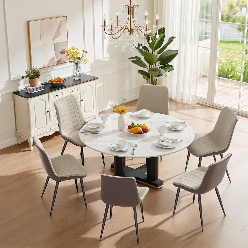 Padded Chair khaki Side Chair Set of 6 Dining Chair Vanity Chair Accent Chair Reception Chair with Metal Legs