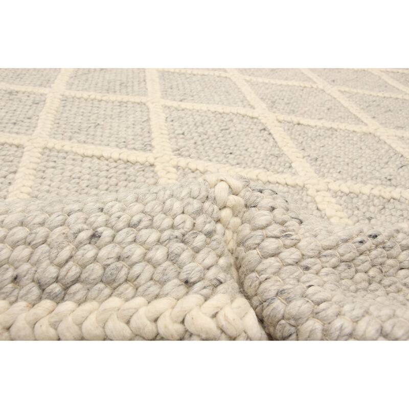 ECARPETGALLERY Braid weave Sienna Cream Wool Rug - 4'11 x 7'10
