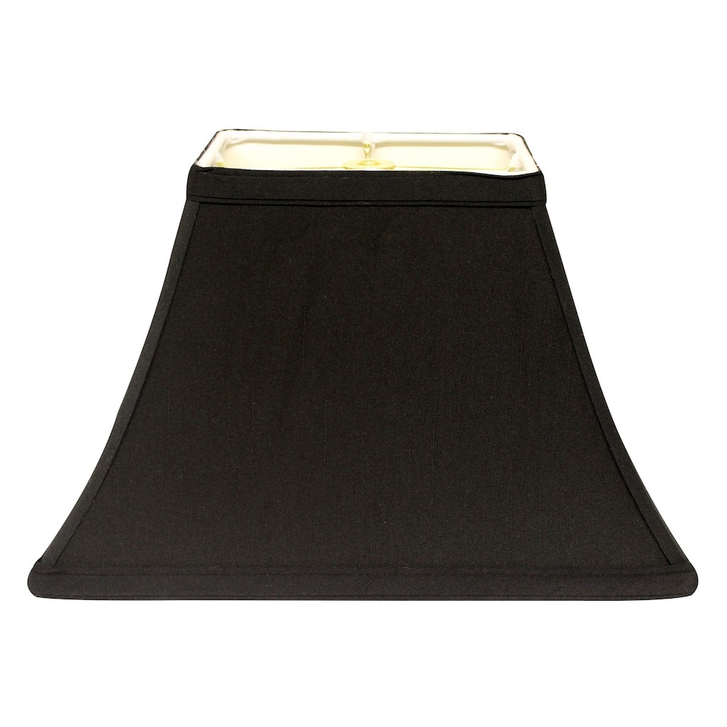 HomeRoots Black Shantung Silk Bell Lamp Shade - 16''x16''x9''