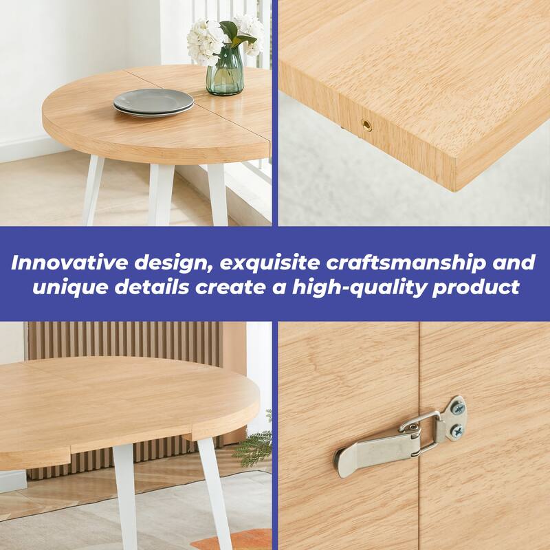 Modern Extensible Oval Dining Table 4-6 Person, Kitchen Table with MDF Top & Metal Legs for Dining Room, Living Room