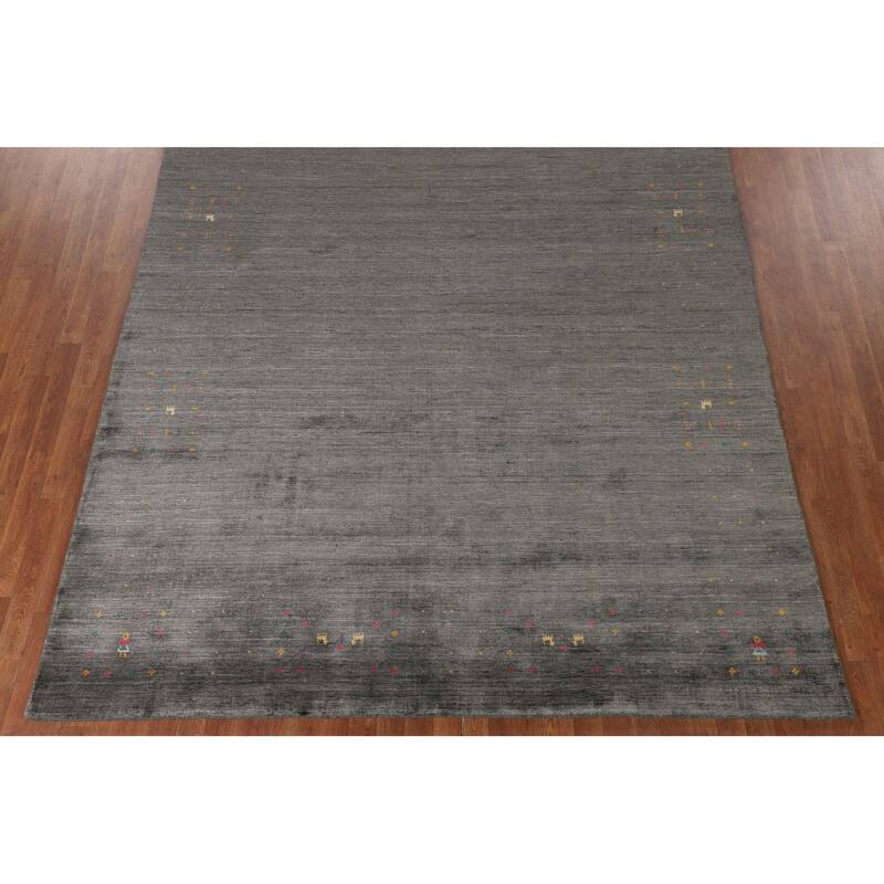 Tribal / Stripe Gabbeh Oriental Area Rug Handmade Wool Carpet - 7'11" x 9'10"