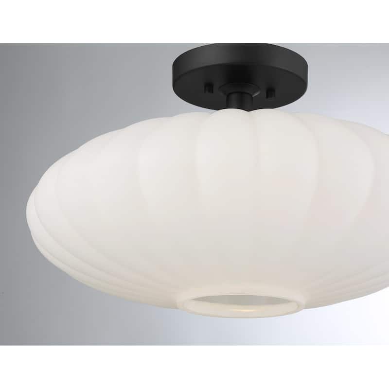 Bellevue SHCF60486 18" Wide Semi-Flush Ceiling Fixture with Strié
