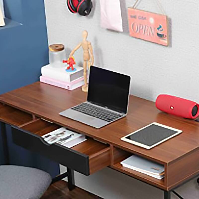JJS 48" Writing Desk with Power Outlet - Modern Large Computer Desk & Laptop Workstation for Home Office