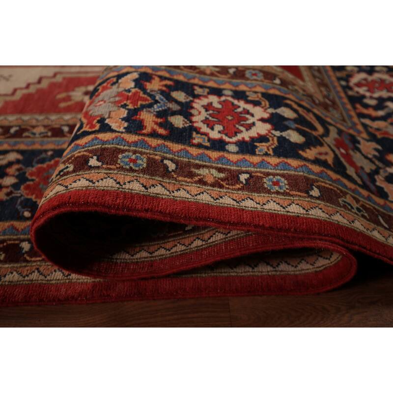 Vegetable Dye Red Sultanabad Oriental Rug Hand-Knotted Wool Carpet - 8'11" x 12'0"