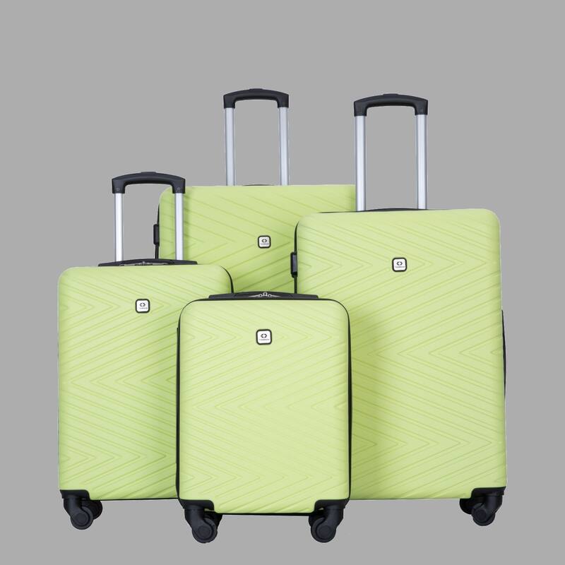 ABS 4-Piece Luggage Set with TSA Lock, Rotating Spinner Wheels, 16", 20", 24", 28" Suitcases for Travel