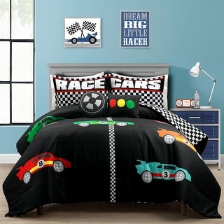 Lush Decor Racing Cars Reversible Oversized Comforter Set