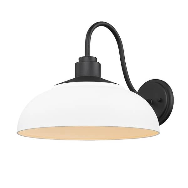 slide 2 of 8, Levitt 13.63" Wide 1-Light Natural Black Outdoor Wall Light Natural White Shade