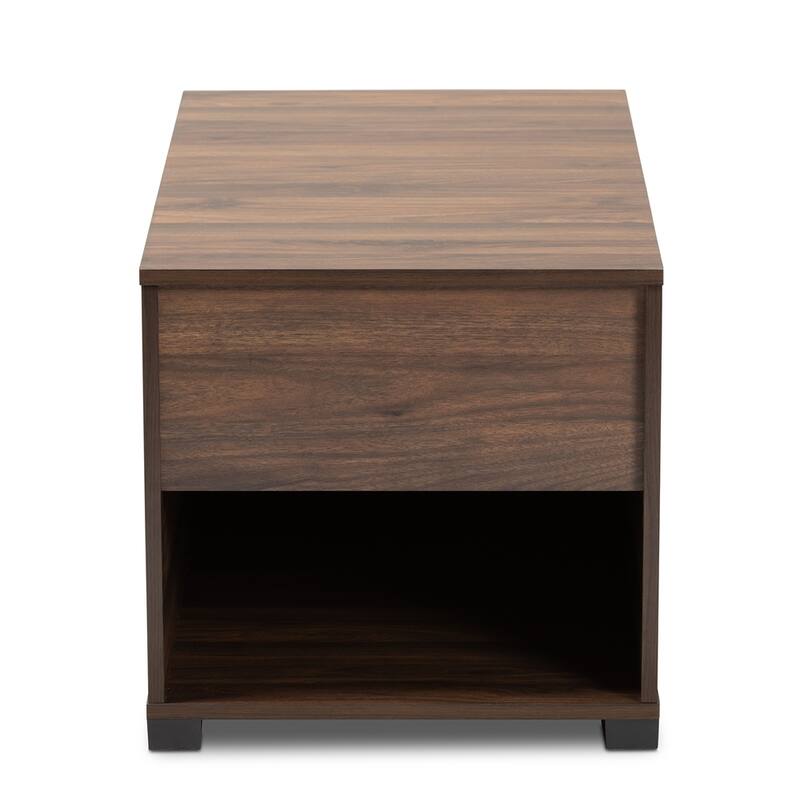 Skylar Modern and Contemporary Walnut Brown Finished Cat Litter Box Cover House - 18.1" high x 35.4" wide x 18.9" deep