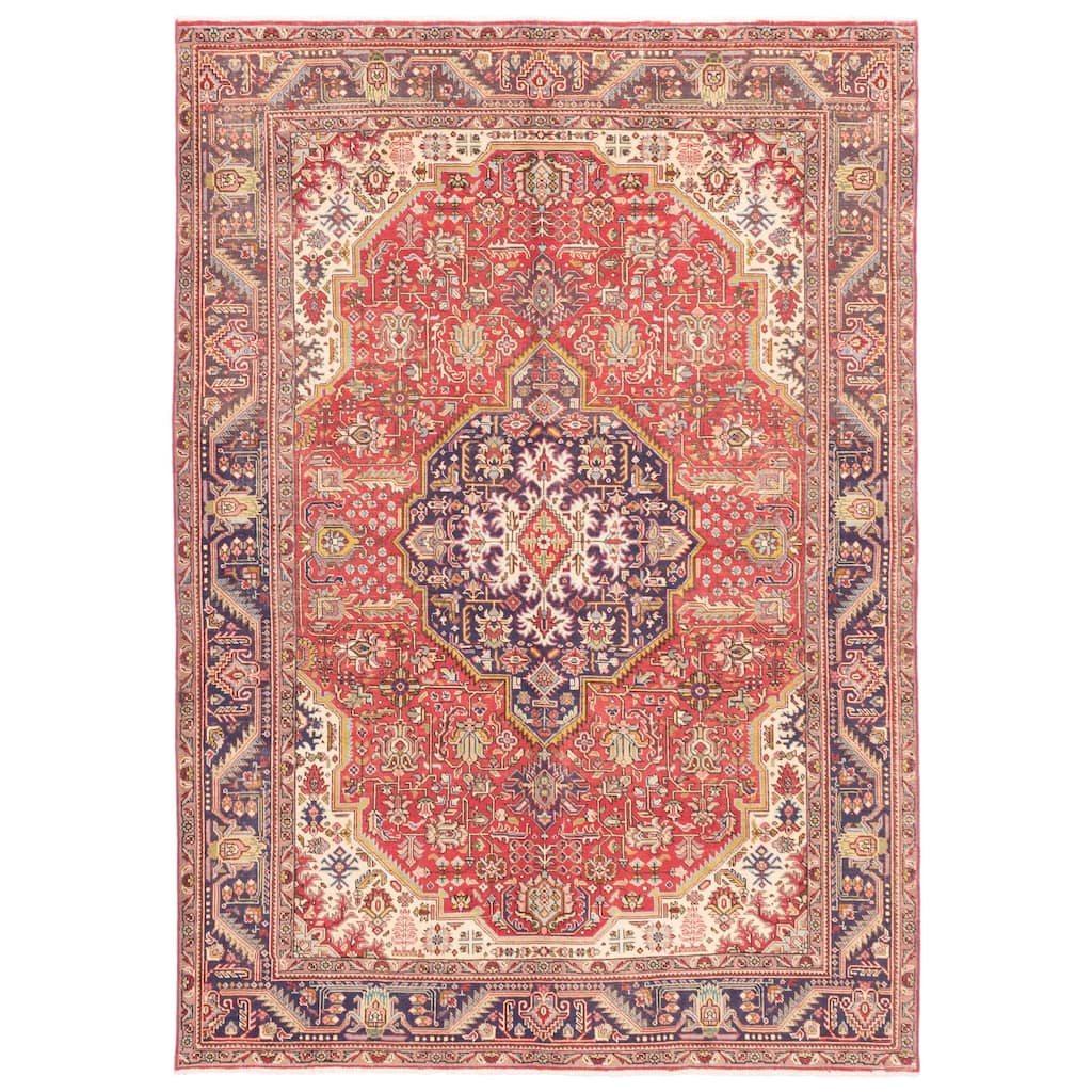 ECARPETGALLERY Hand-knotted Antalya Vintage Red Wool Rug - 6'10 x 9'9