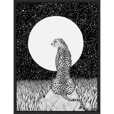 Cheetah Moon Large by Ec Mazur Framed Canvas Wall Art