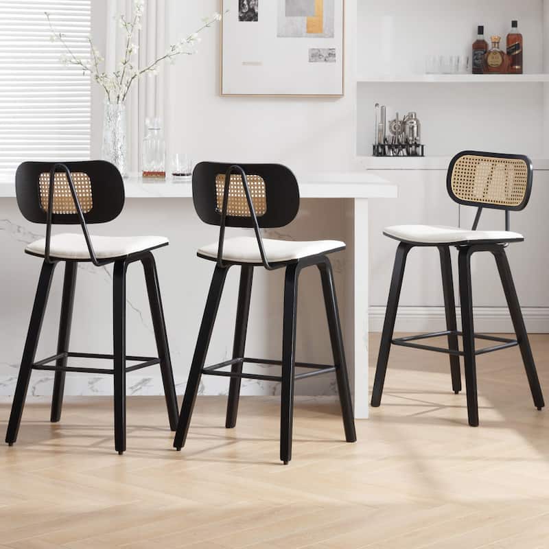 26-Inch Upholstered Counter/ Bar Stools Set of 2 or 3 - 35.1"H x 17.7"W x 19.5"D