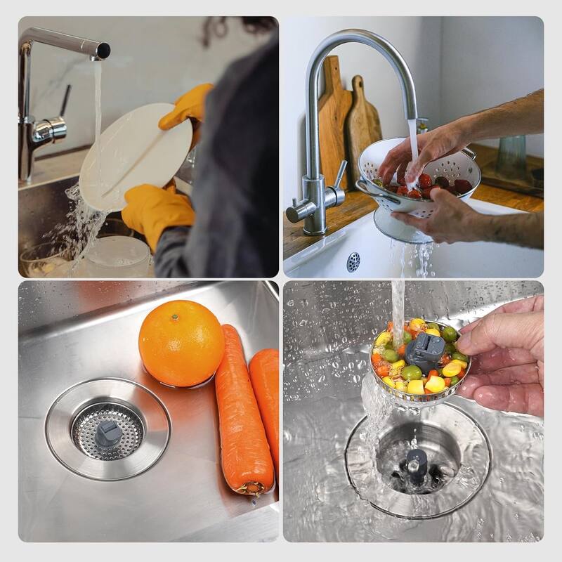 3 in 1 Kitchen Sink Drain Strainer for US Standard 3-1/2" Drain
