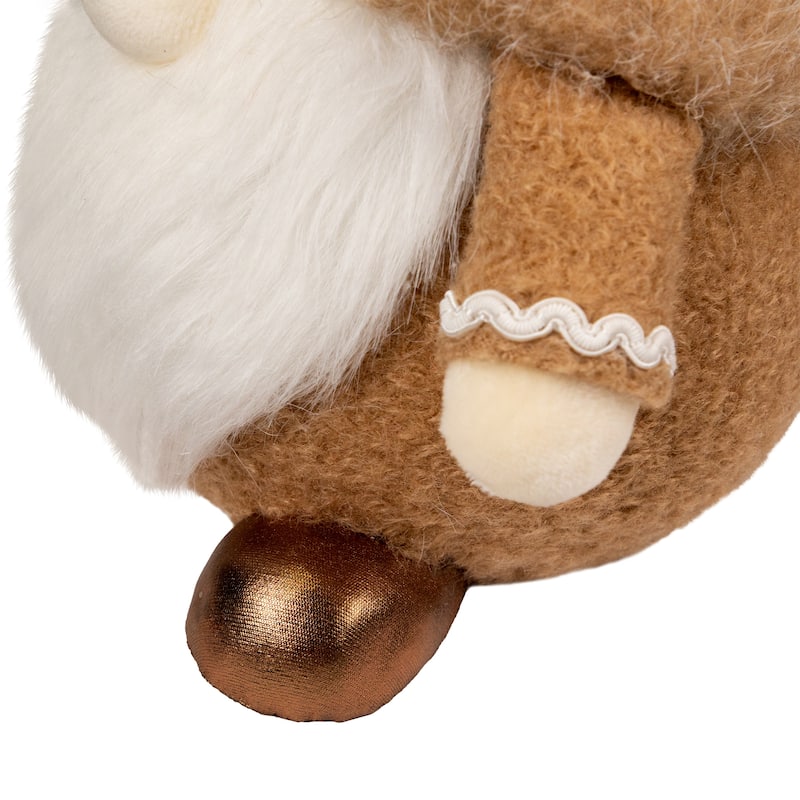 Gingerbread and Candy Gnome Christmas Decoration - 17" - Beige and White