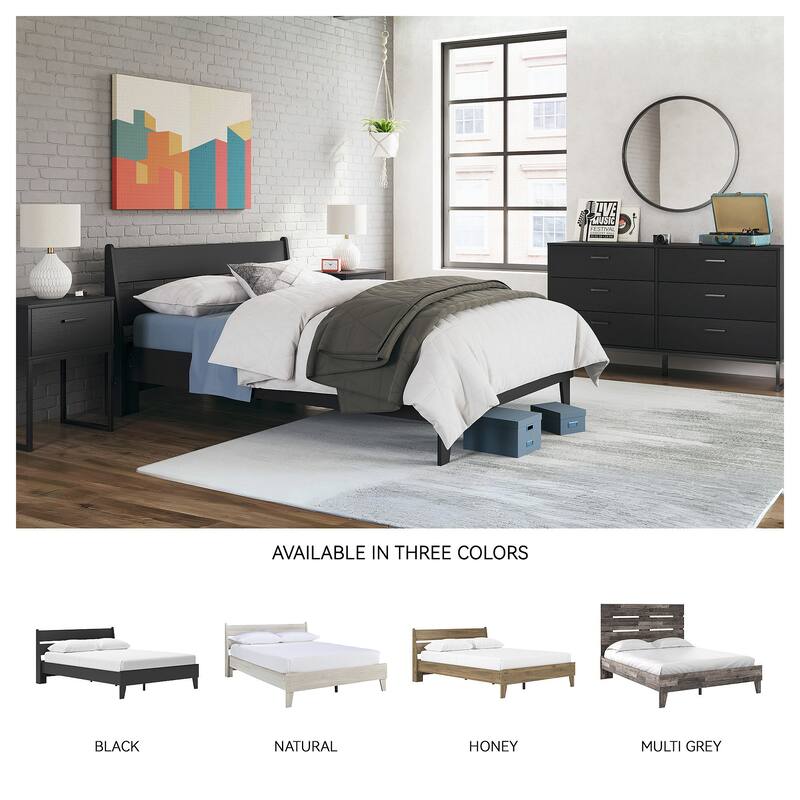 Signature Design by Ashley Socalle Black Panel Platform Bed