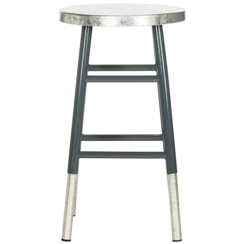 SAFAVIEH Verlene 24 Inch Silver Dipped Black / Silver Counter Stool - 13.5" x 13.5" x 24" - 14Wx14Dx24H