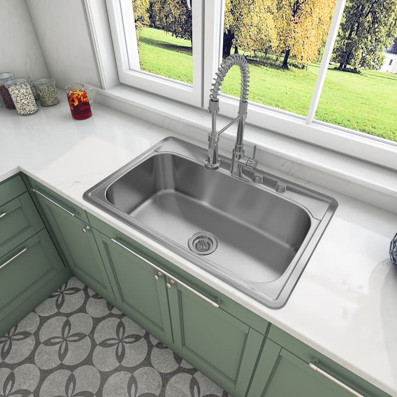Sinber Drop in Single Bowl 304 Stainless Steel Kitchen Sink