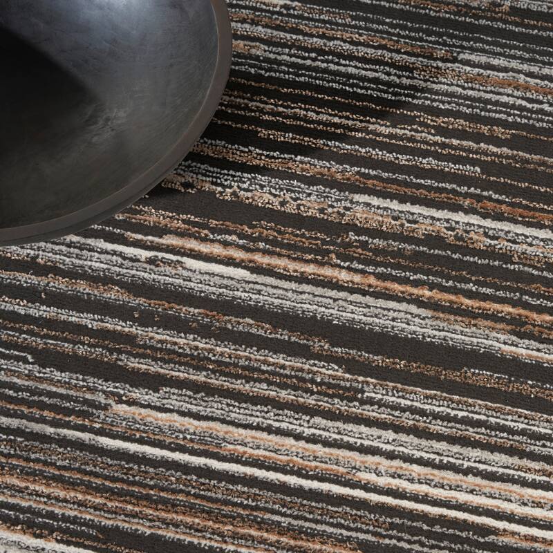 Calvin Klein Captivating Indoor only Brown Abstract Area Rug