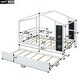 preview thumbnail 9 of 42, Full Size Solid Wood House Bed with Trundle, Fence and Writing Board for Kids, Boys and Girls, Bedroom