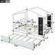 preview thumbnail 4 of 41, Full Size Wood House Bed with Roof & Fence, Multifunction Daybed Frame w/ Writing Board & Trundle for Kids Teens Girls/Boys