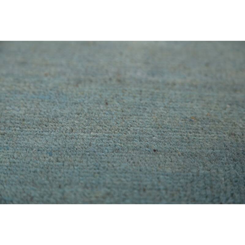 Aqua Blue Modern Gabbeh Oriental Area Rug Handmade Wool Carpet - 6'7" x 9'6"