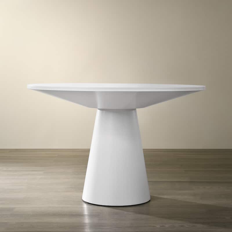 Roundhill Furniture Rocco 48" Pedestal Dining Table - White