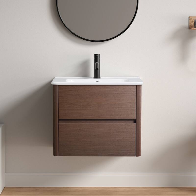 Wall Mounted Floating Single Bathroom Vanity, Without Sink