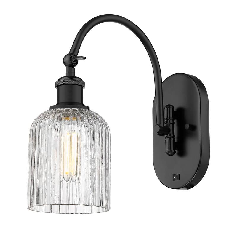 Innovations Lighting 518-1W-13-5 Bridal Veil Sconce Bridal Veil 13" - Matte Black / Clear