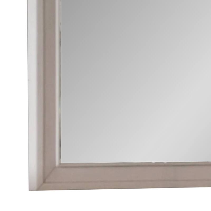 Nitz Dresser Mirror, Beveled Glass, White Solid Wood Frame, 36x40