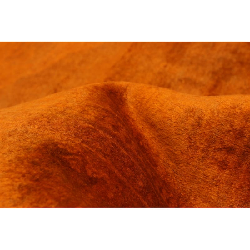 ECARPETGALLERY Hand-knotted Vibrance Orange Wool Rug - 6'1 x 8'9