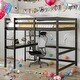 preview thumbnail 21 of 57, Comprehensive Design Full Size Loft Bed with Desk,Shelves and Ladder