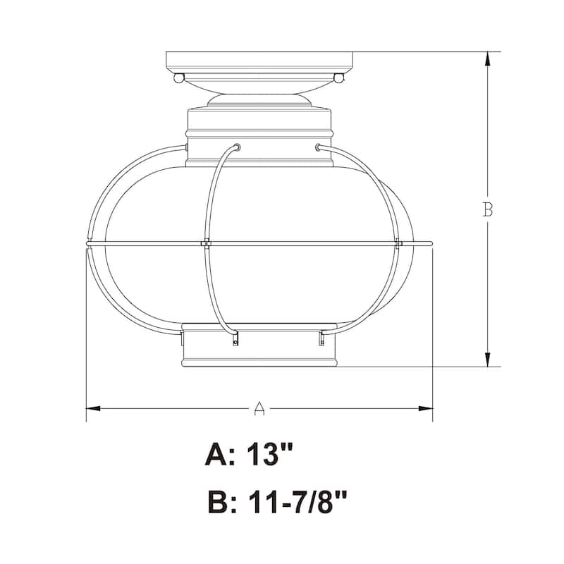 Vaxcel Lighting Chatham 1 Light Semi-Flush Mount Outdoor Ceiling